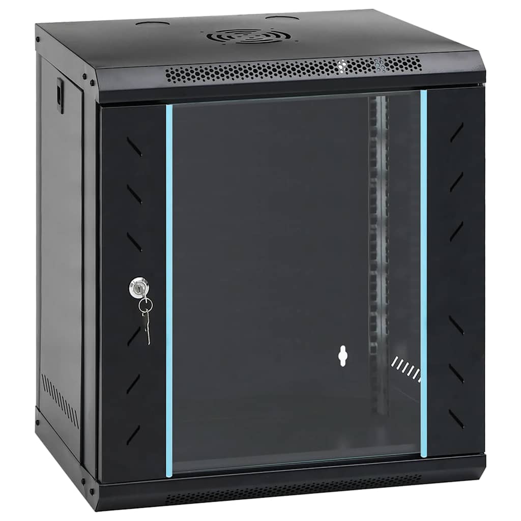 Vidaxxl Netzwerkschrank mit Stauraum schwarz 53 x 45 x 60 cm Stahl