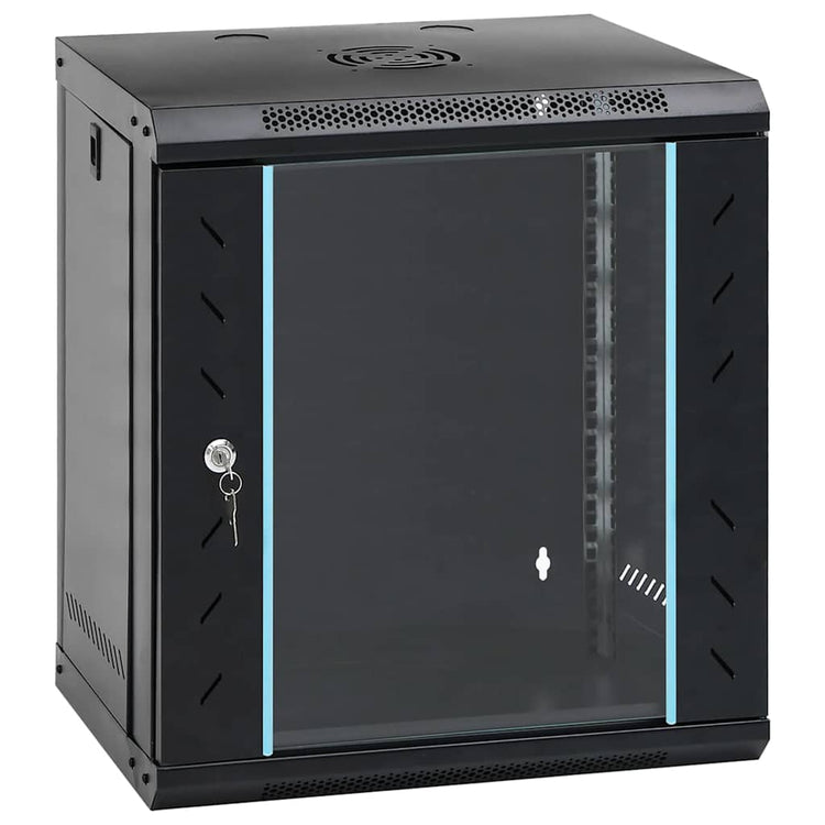 Vidaxxl Netzwerkschrank mit Stauraum schwarz 53 x 45 x 60 cm Stahl