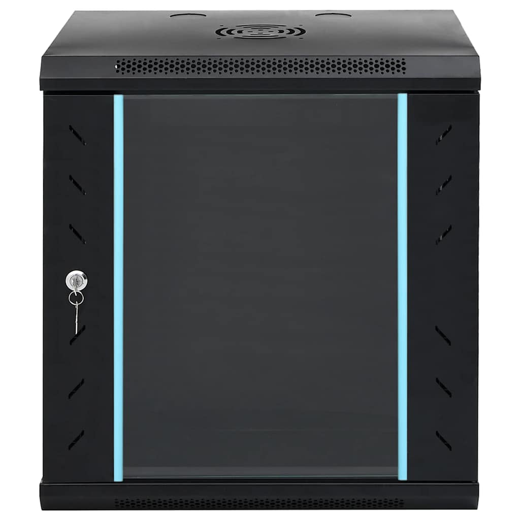 Vidaxxl Netzwerkschrank mit Stauraum schwarz 53 x 45 x 60 cm Stahl