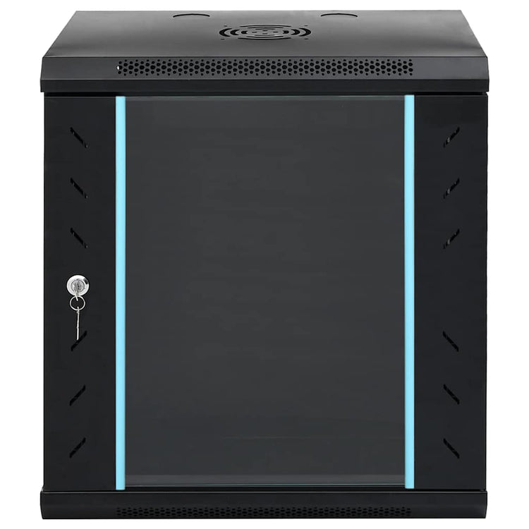 Vidaxxl Netzwerkschrank mit Stauraum schwarz 53 x 45 x 60 cm Stahl