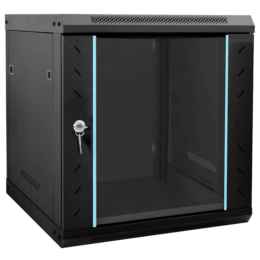 Vidaxxl Netzwerkschrank mit Stauraum schwarz 53 x 60 x 60 cm Stahl