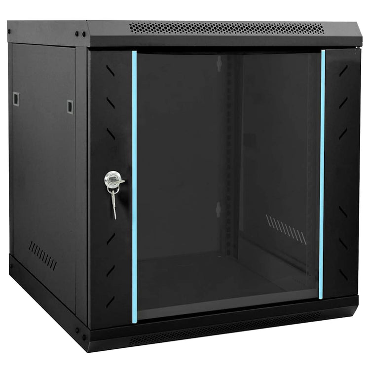 Vidaxxl Netzwerkschrank mit Stauraum schwarz 53 x 60 x 60 cm Stahl