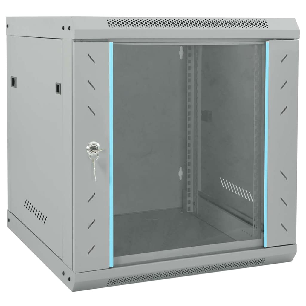 Vidaxxl Netzwerkschrank mit Stauraum, grau, 53 x 60 x 60 cm, Stahl