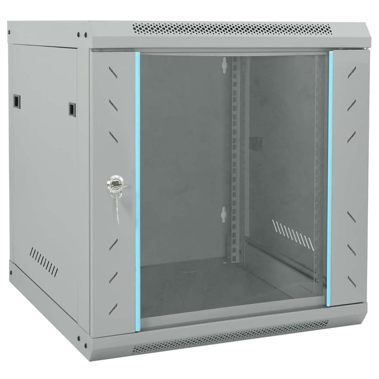 Vidaxxl Netzwerkschrank mit Stauraum, grau, 53 x 60 x 60 cm, Stahl