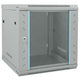Vidaxxl Netzwerkschrank mit Stauraum, grau, 53 x 60 x 60 cm, Stahl
