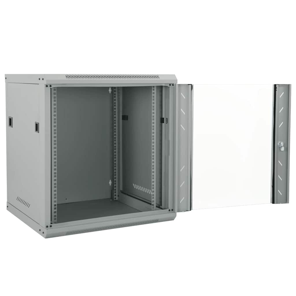 Vidaxxl Netzwerkschrank mit Stauraum, grau, 53 x 60 x 60 cm, Stahl