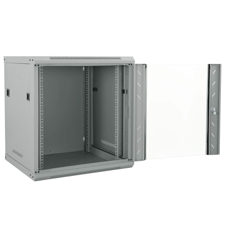 Vidaxxl Netzwerkschrank mit Stauraum, grau, 53 x 60 x 60 cm, Stahl