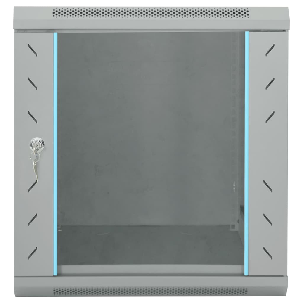 Vidaxxl Netzwerkschrank mit Stauraum, grau, 53 x 60 x 60 cm, Stahl