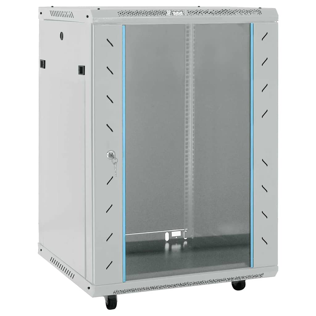 Vidaxxl Netzwerkschrank mit Stauraum grau 60 x 60 x 80 cm Stahl