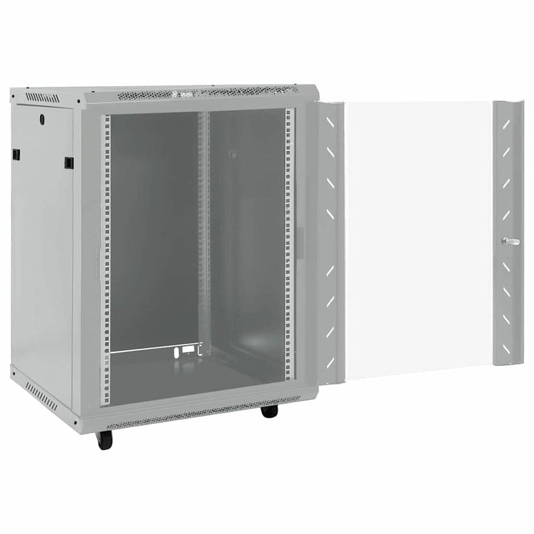 Vidaxxl Netzwerkschrank mit Stauraum grau 60 x 60 x 80 cm Stahl
