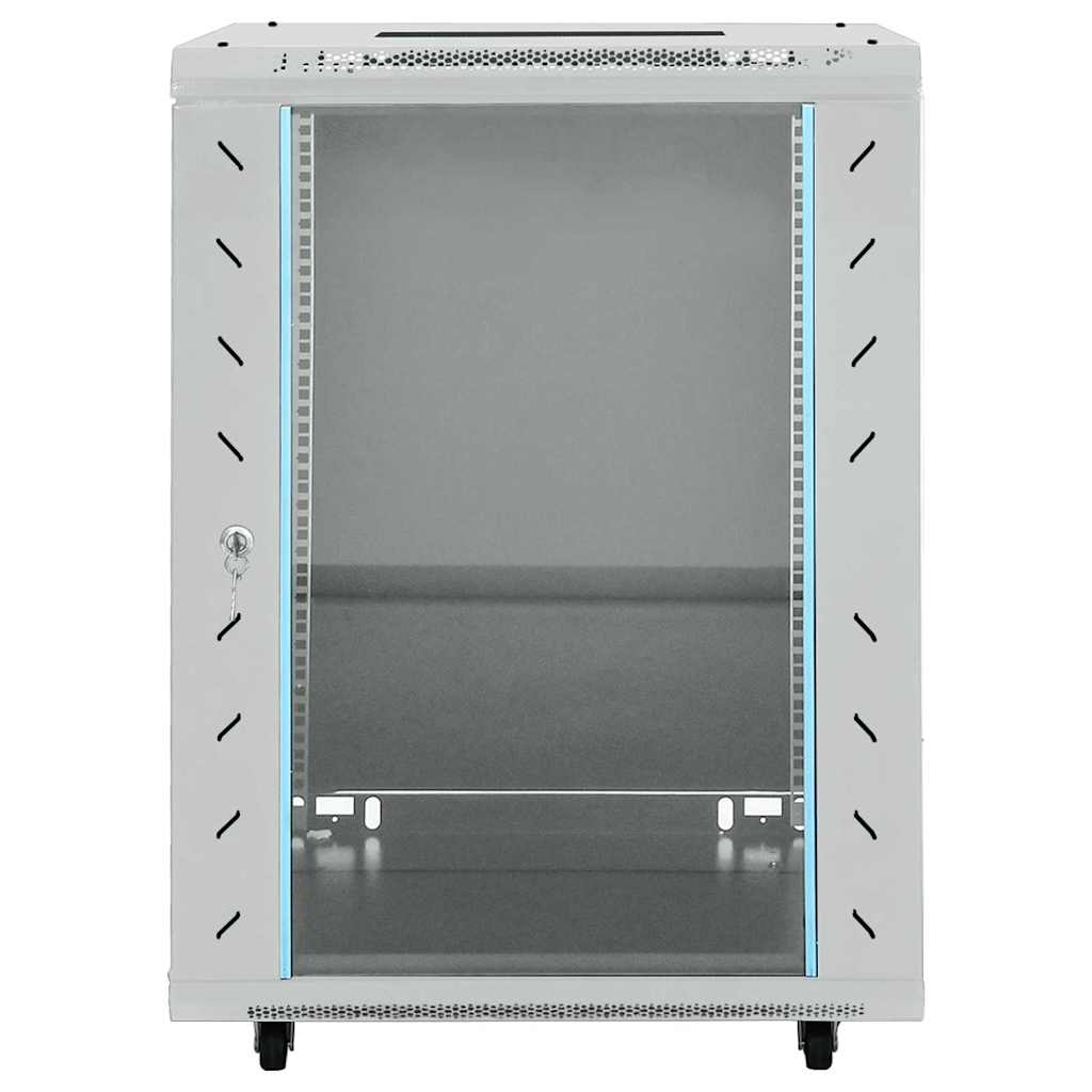 Vidaxxl Netzwerkschrank mit Stauraum grau 60 x 60 x 80 cm Stahl