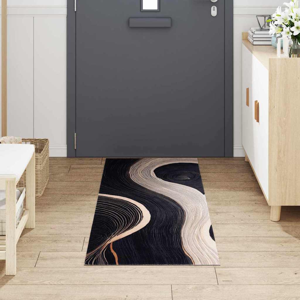 VidaXL Küchenteppich Schwarz 180 x 60 cm Samt