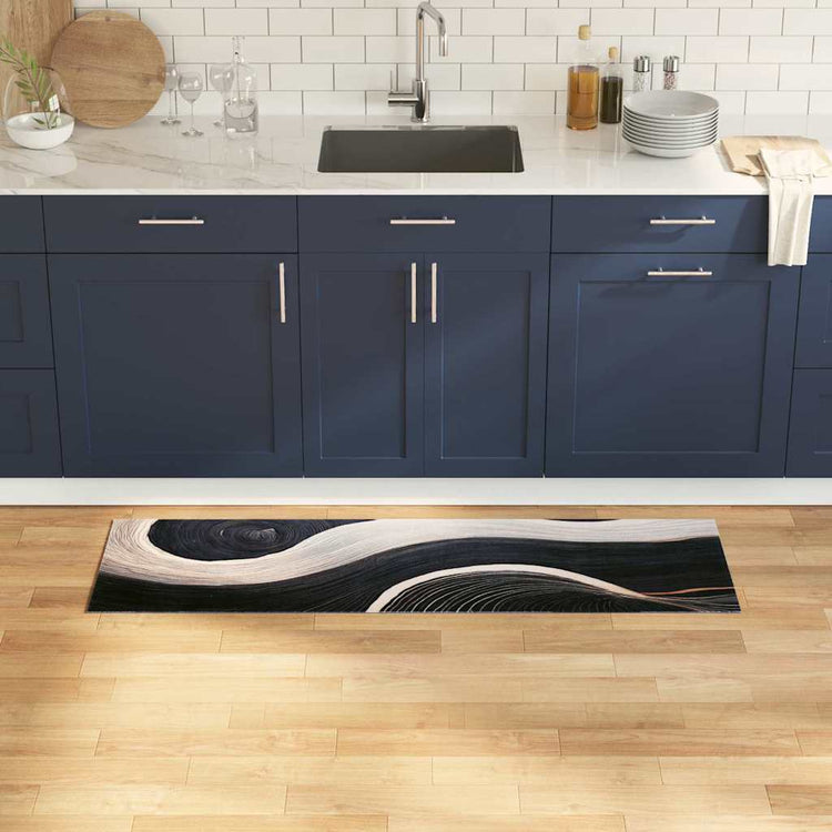 VidaXL Küchenteppich Schwarz 150 x 45 cm Samt