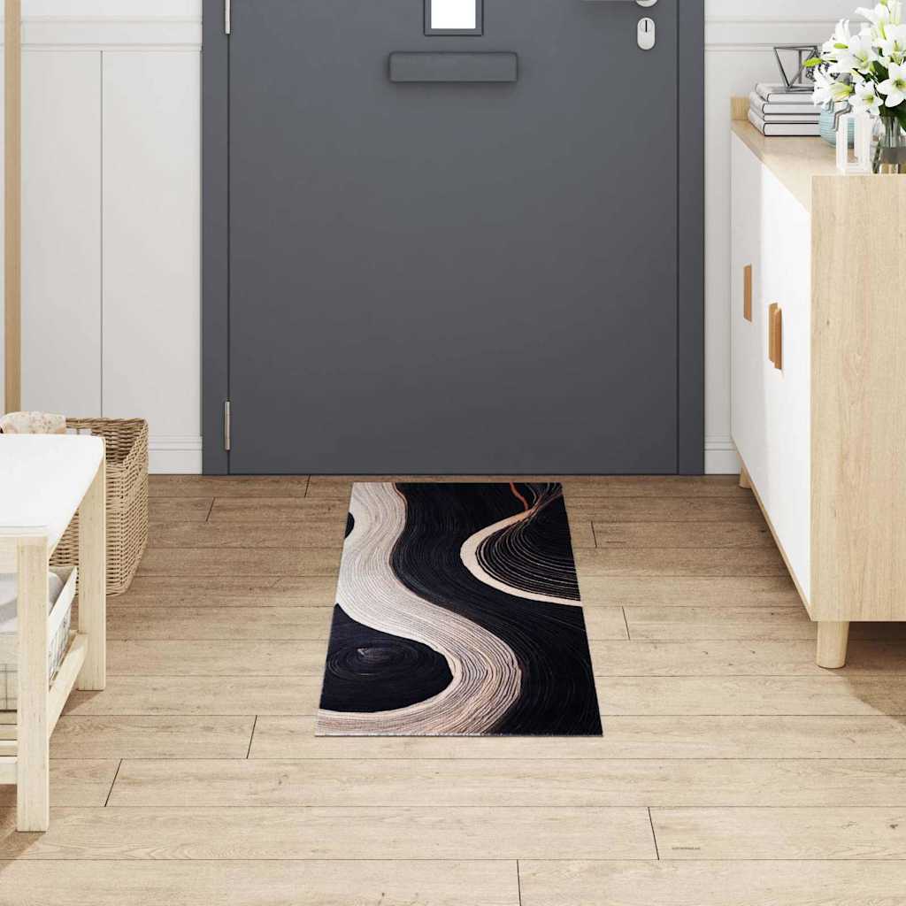 VidaXL Küchenteppich Schwarz 150 x 45 cm Samt