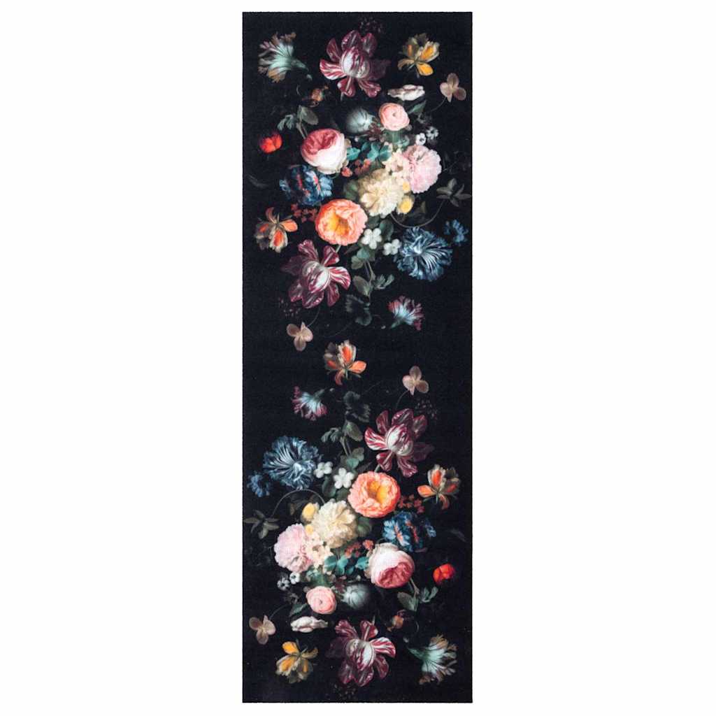 VidaXL Küchenteppich Schwarz 180 x 60 cm Samt