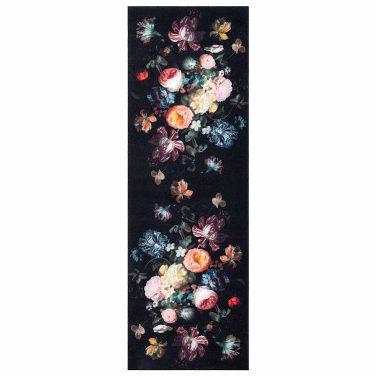 VidaXL Küchenteppich Schwarz 180 x 60 cm Samt