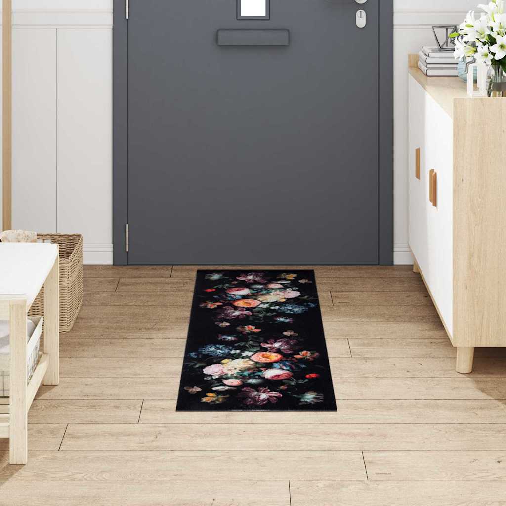 VidaXL Küchenteppich Schwarz 150 x 45 cm Samt