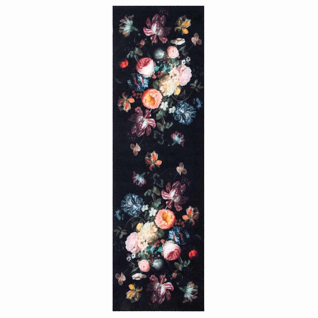 VidaXL Küchenteppich Schwarz 150 x 45 cm Samt