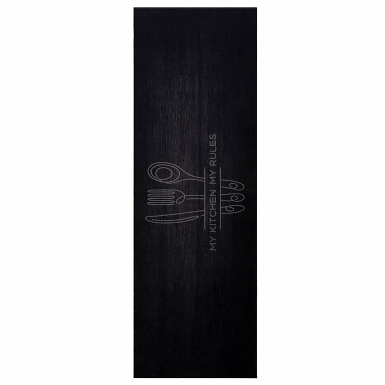 Vidaxl Küchenteppich Besteck schwarz 180 x 60 cm Samt