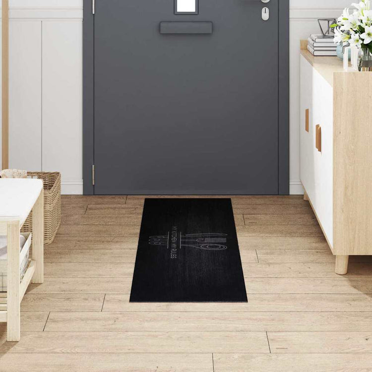 VidaXL Küchenteppich Schwarz 150 x 45 cm Samt