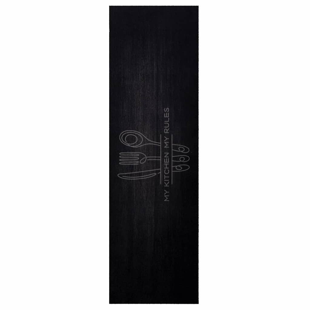 VidaXL Küchenteppich Schwarz 150 x 45 cm Samt