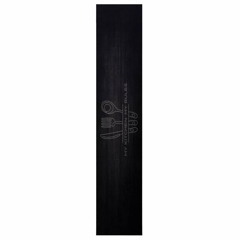 VidaXL Küchenteppich Schwarz 300 x 60 cm Samt