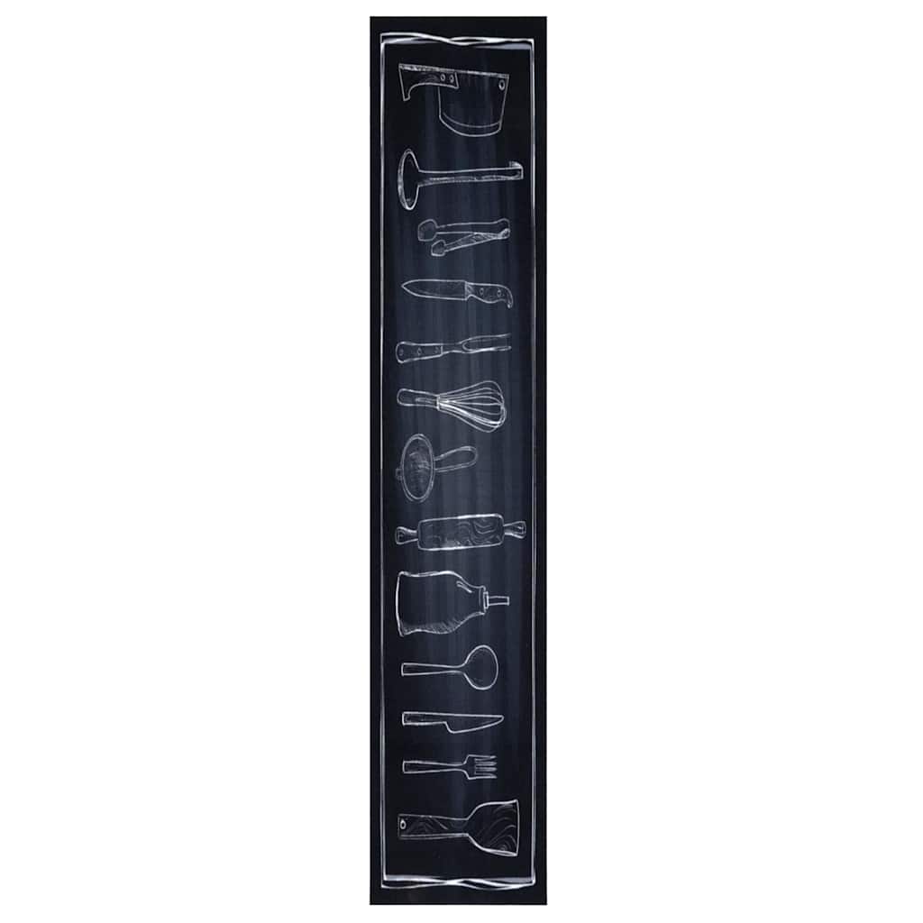 VidaXL Küchenteppich Schwarz 300 x 60 cm Samt
