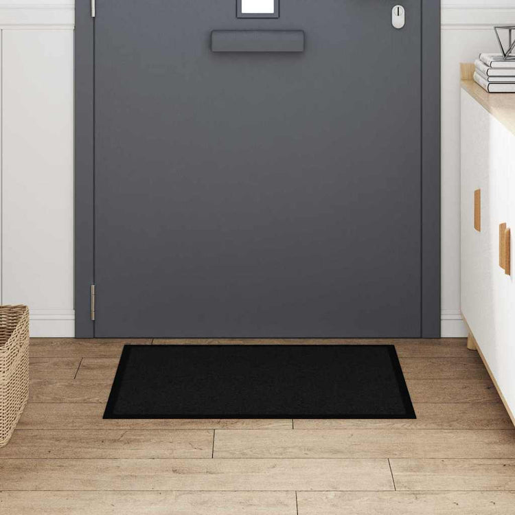 Vidaxl Fußmatte schwarz 60 x 40 x 1,2 cm Teddystoff
