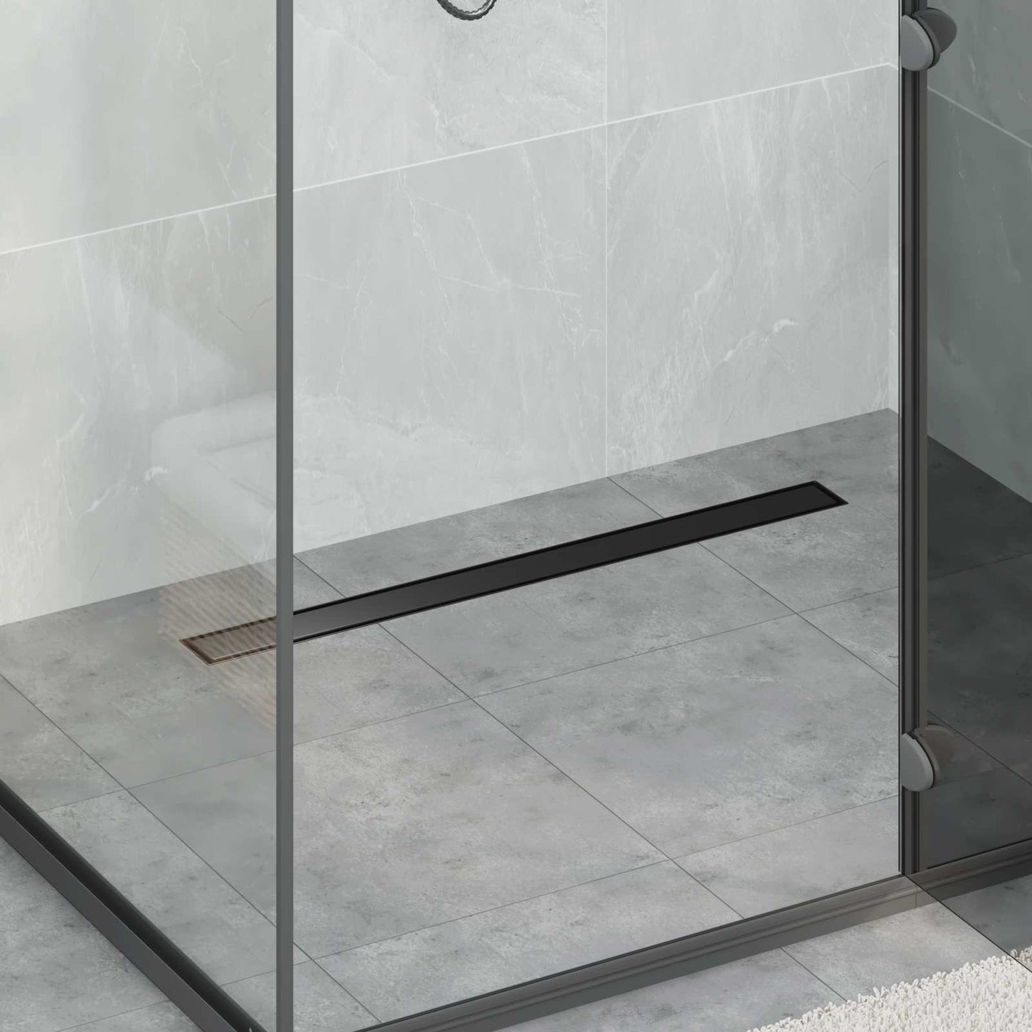 Vidaxx Duschrinne 2-in-1 mit 360° Siphon Schwarz 80 cm