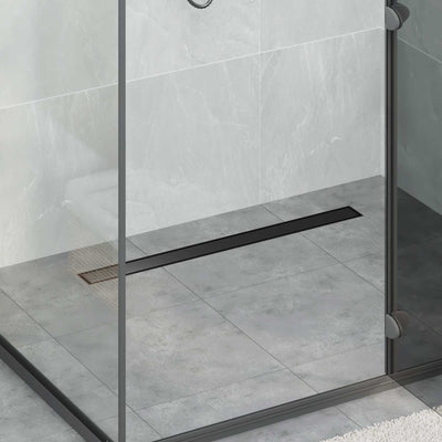 Vidaxx Duschrinne 2-in-1 mit 360° Siphon Schwarz 80 cm