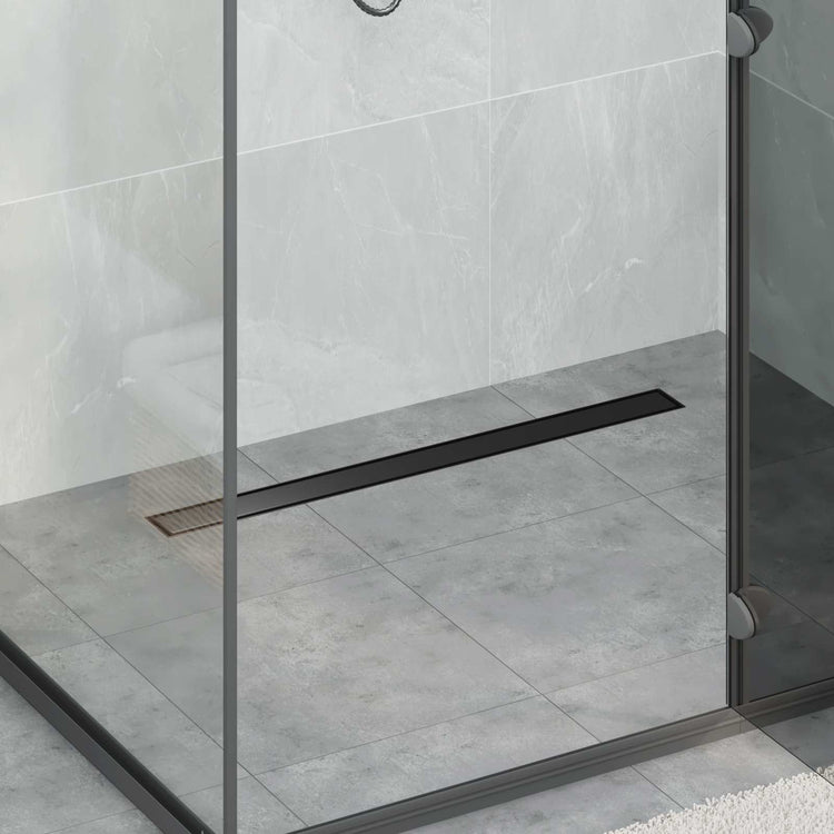Vidaxx Duschrinne 2-in-1 mit 360° Siphon Schwarz 80 cm