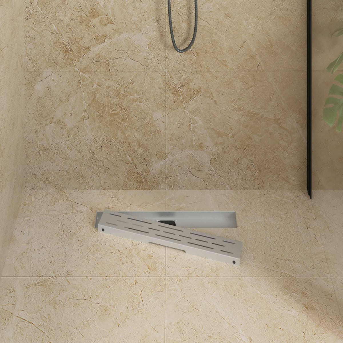 Vidaxx Duschrinne Glasabdeckung mit 360° Siphon Silber 50 cm