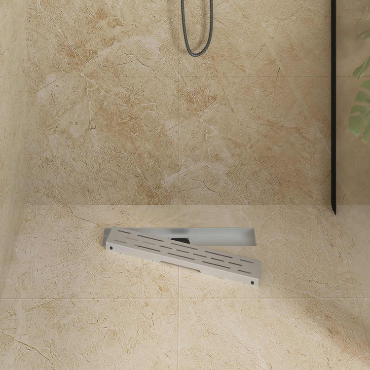 Vidaxx Duschrinne Glasabdeckung mit 360° Siphon Silber 50 cm