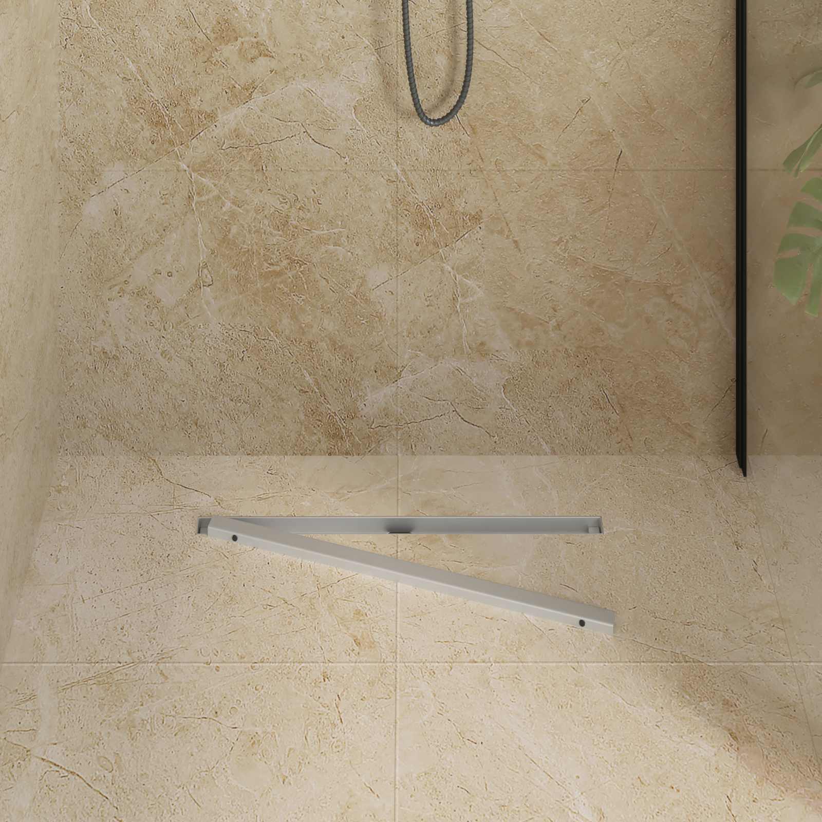 VidaXL 360° Duschrinne mit schlankem Modell Silber 60 cm