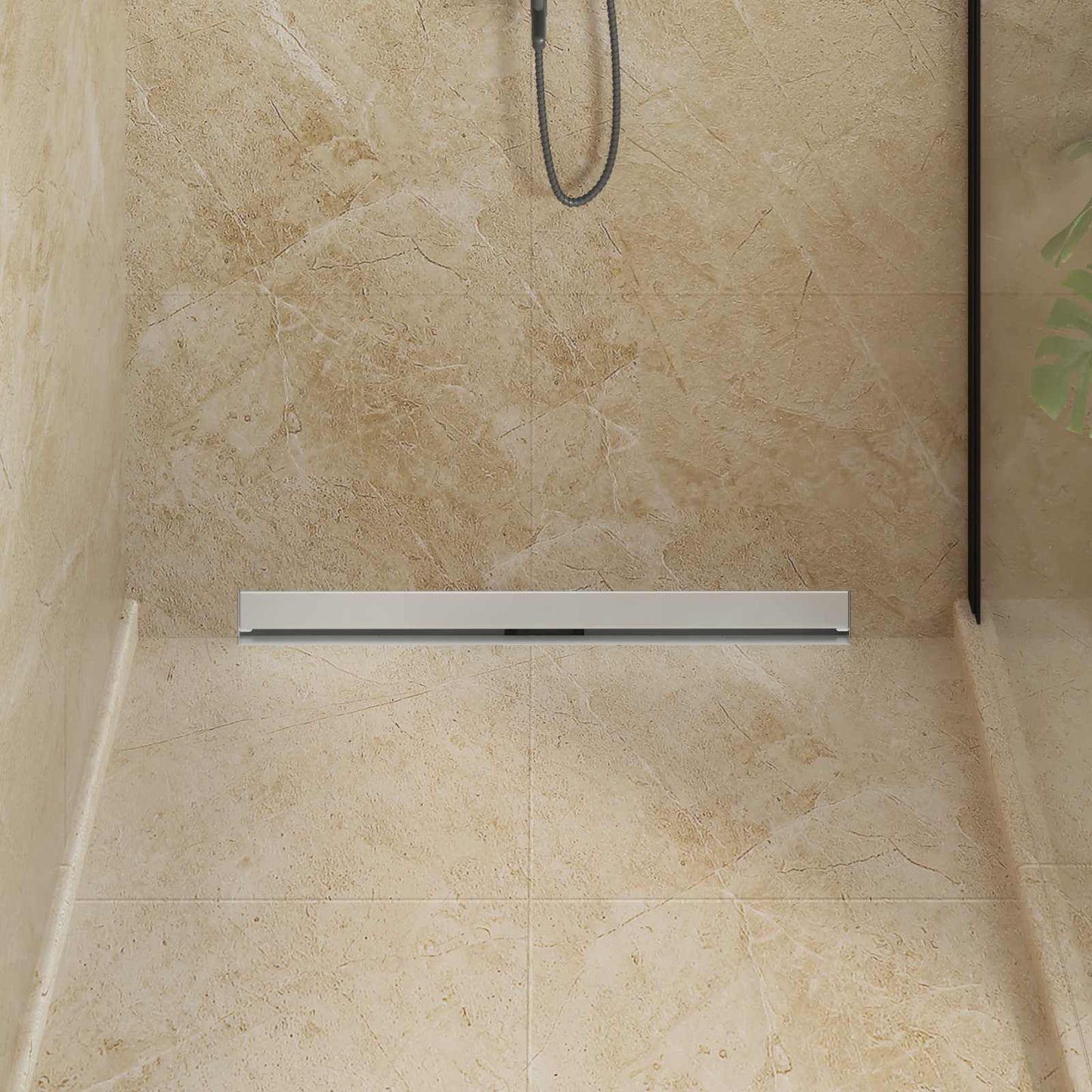 VidaXL wandmontierter Duschablauf Silber 80 cm Edelstahl 304