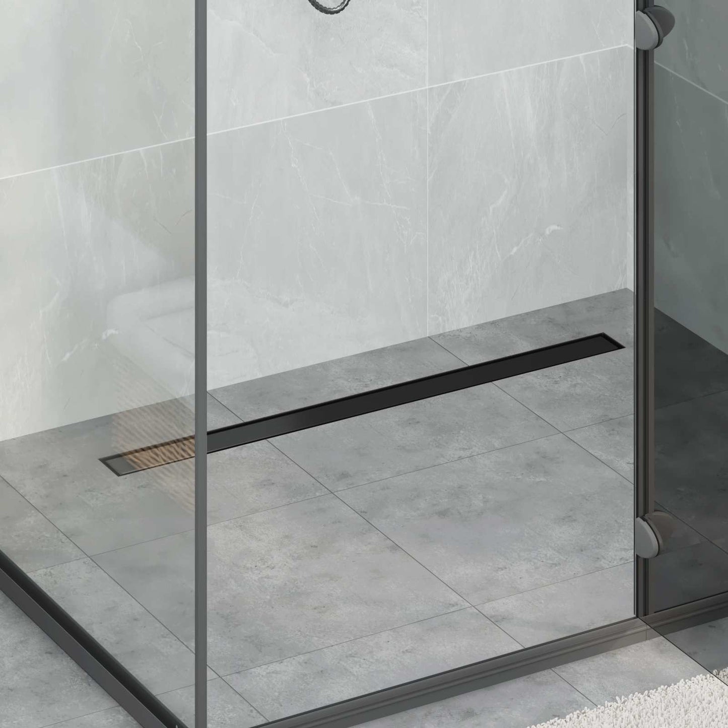 Vidaxx 2 in 1 Duschablauf schwarz 100 cm Edelstahl 304