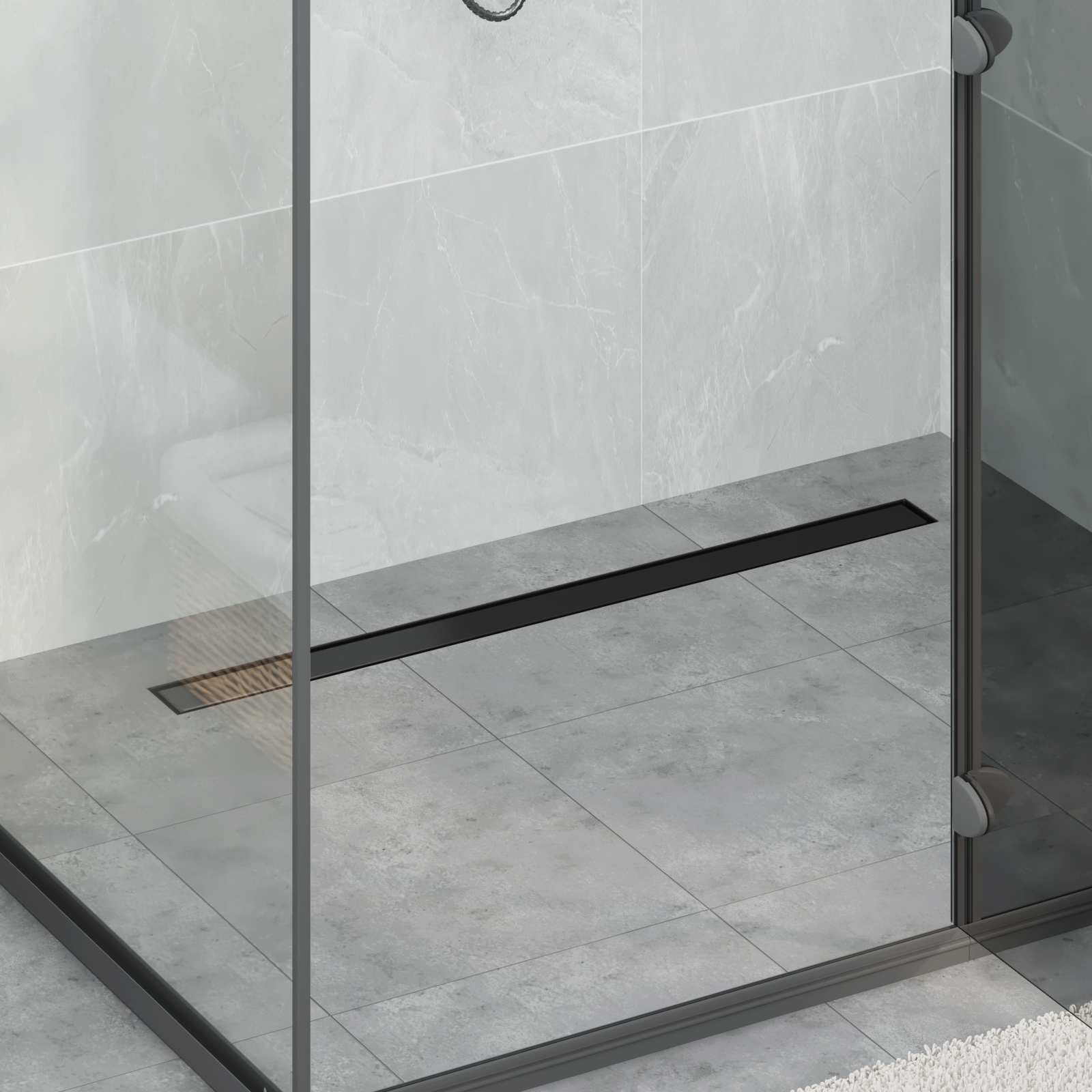 Vidaxx 2 in 1 Duschablauf schwarz 100 cm Edelstahl 304