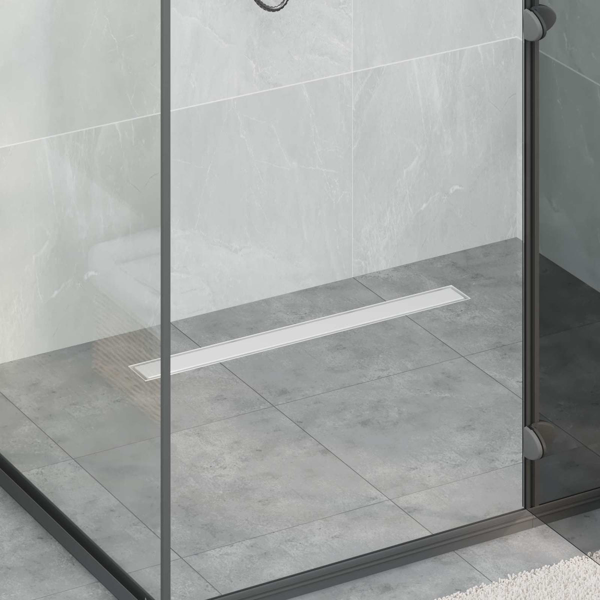Vidaxx Duschrinne 2-in-1 mit 360° Siphon Silber 70 cm