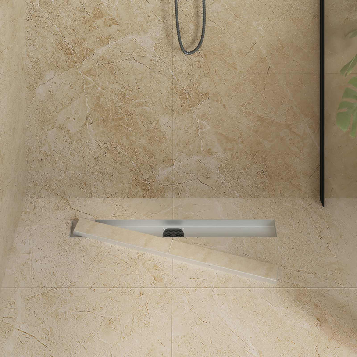 Vidaxx Duschrinne 2-in-1 mit 360° Siphon Silber 70 cm