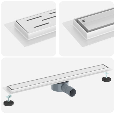 Vidaxx Duschrinne 2-in-1 mit 360° Siphon Silber 70 cm