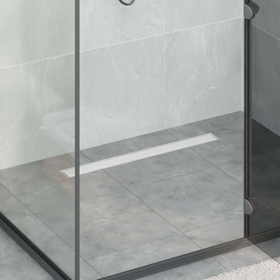 Vidaxx 2 in 1 Duschrinne Silber 80 cm Edelstahl 304