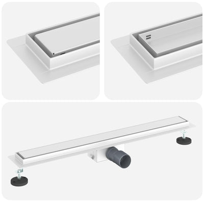 Vidaxx 2 in 1 Duschrinne Silber 80 cm Edelstahl 304