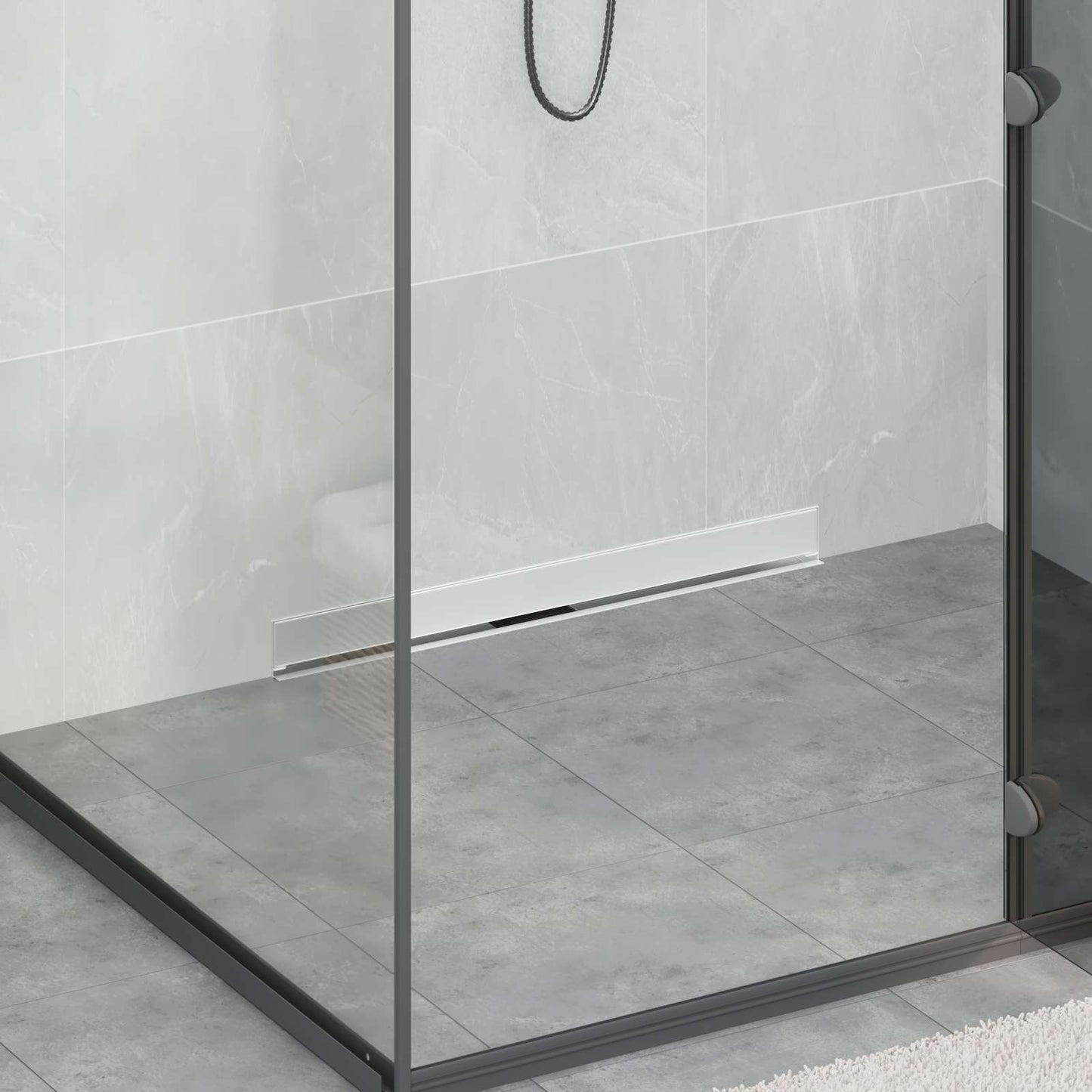 Vidaxxl wandmontierter Duschablauf Silber 70 cm Edelstahl 304