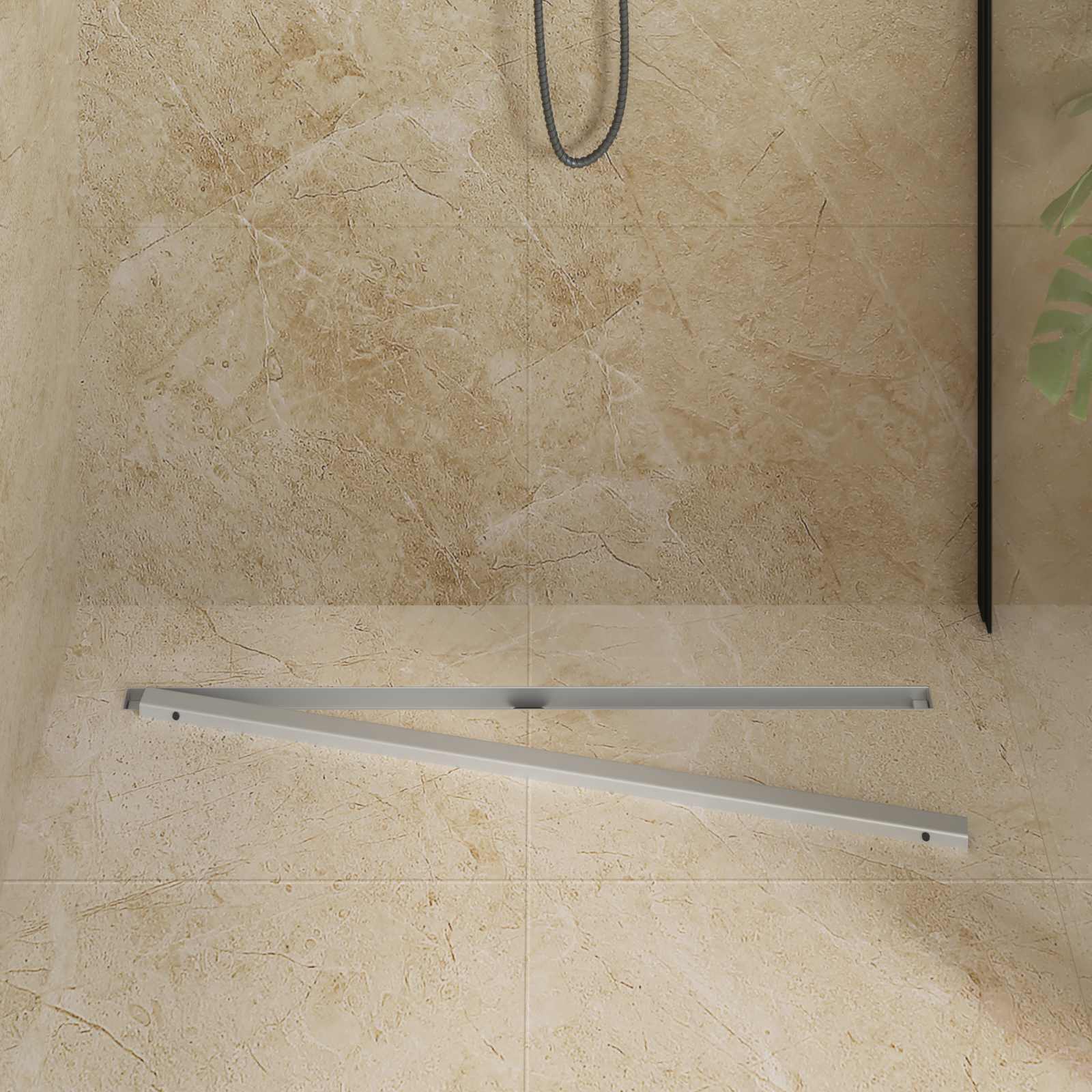 VidaXL 360° Duschrinne mit schlankem Modell Silber 90 cm