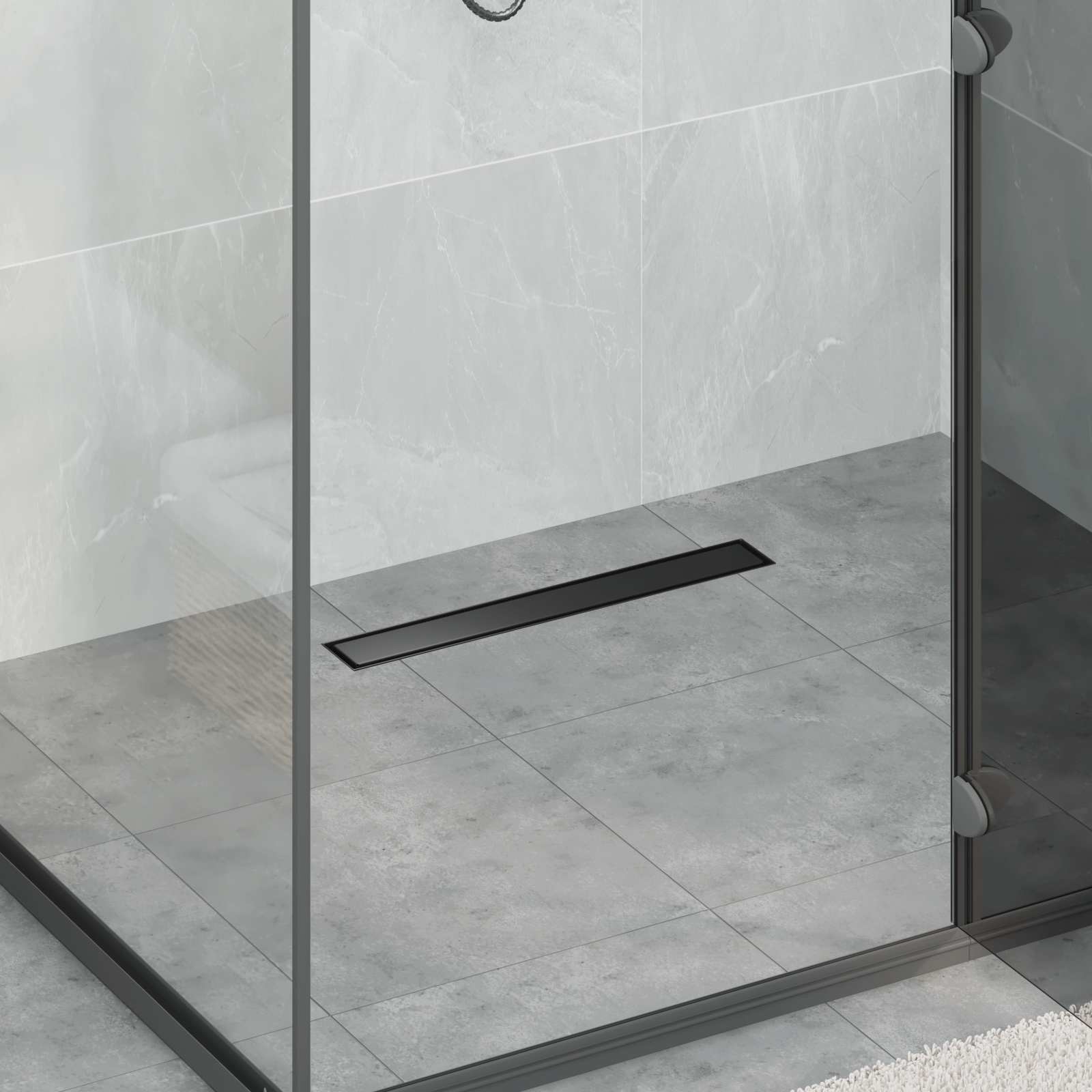 Vidaxx 2 in 1 Duschablauf schwarz 60 cm Edelstahl 304