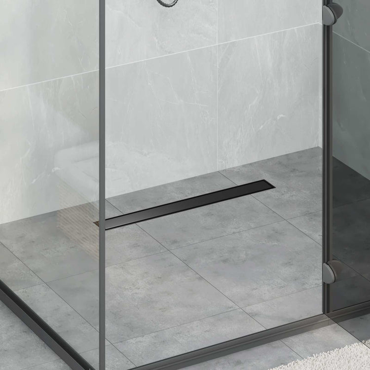 Vidaxx Duschrinne 2-in-1 mit 360° Siphon Schwarz 60 cm