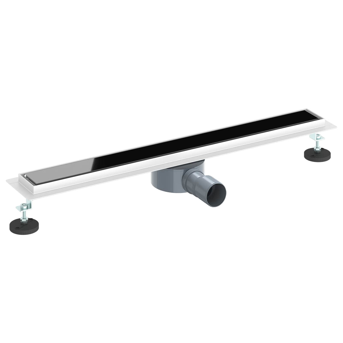 Vidaxx Duschrinne Glasabdeckung mit 360° Siphon Schwarz 70 cm
