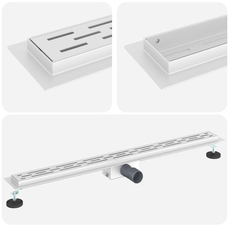 Vidaxx Duschrinne mit Liniendesign Silber 90 cm Edelstahl 304