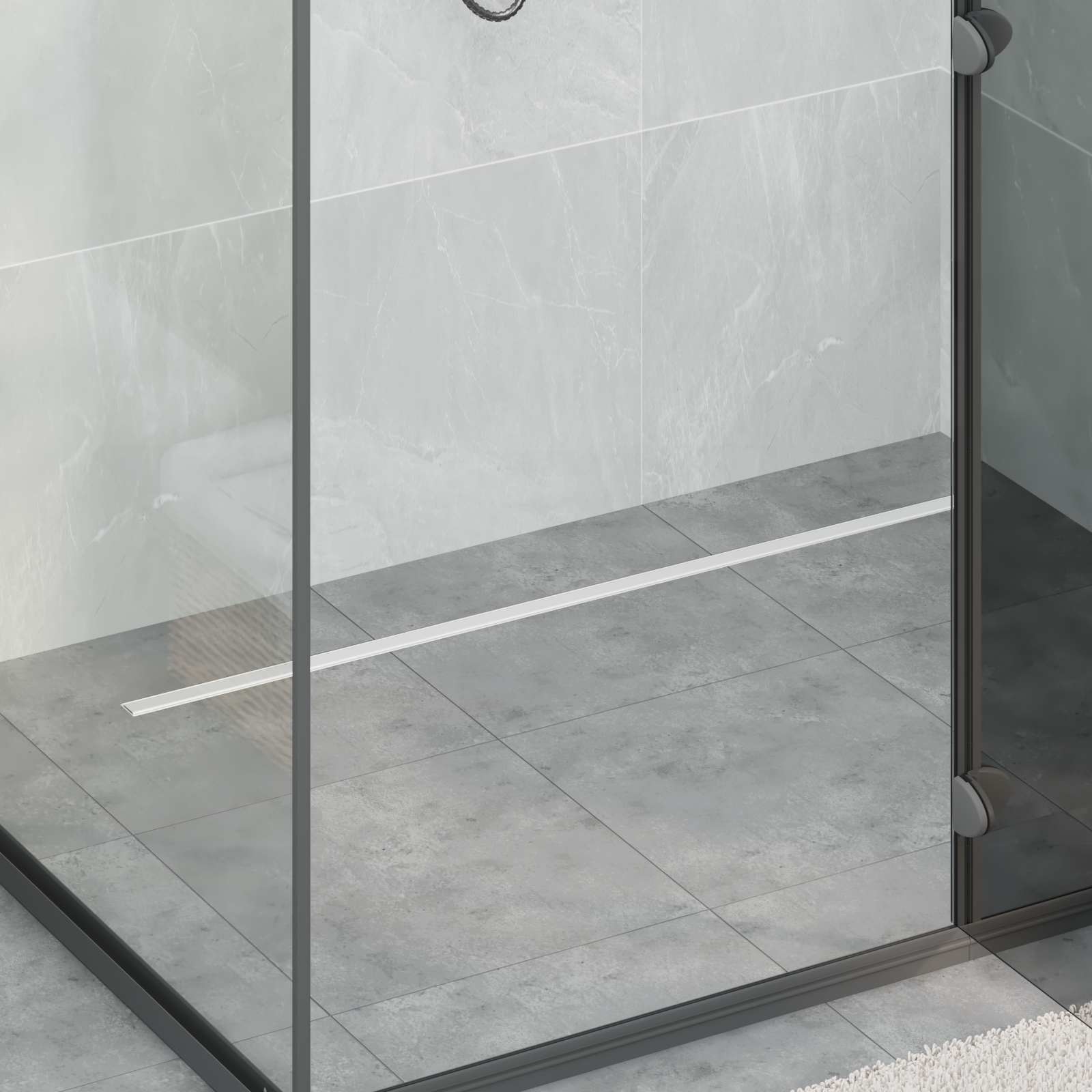 VidaXL 360° Duschrinne mit schlankem Modell Silber 100 cm