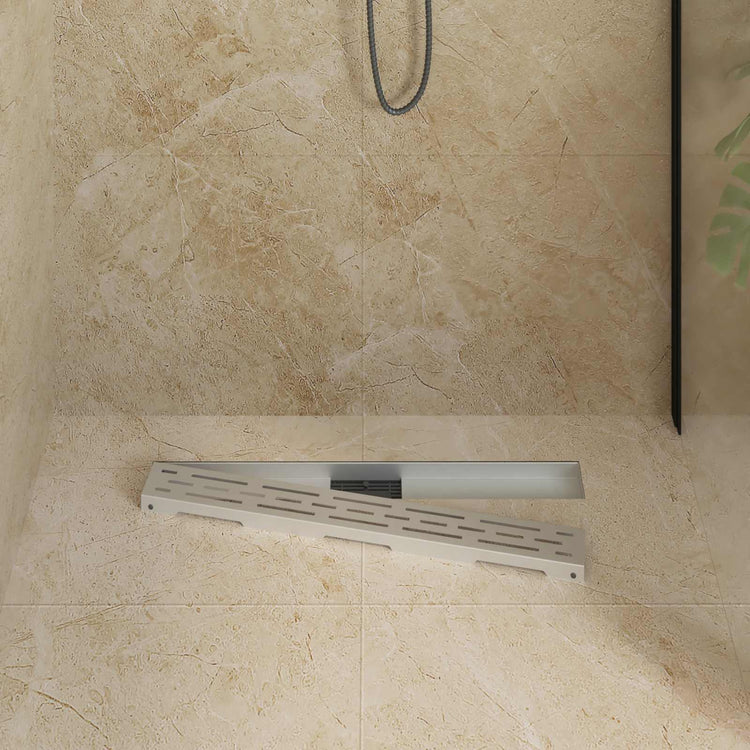 Vidaxx Duschrinne mit Liniendesign Silber 70 cm Edelstahl 304